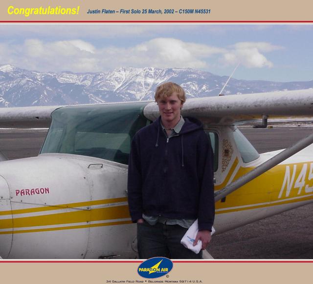 020325 Justin Flaten -- First Solo